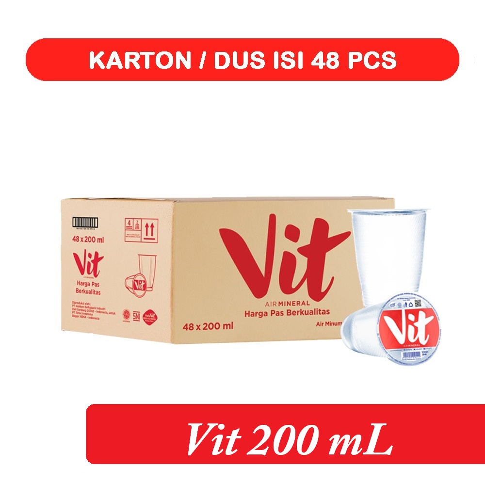 

VIT Air Mineral Gelas 1 Dus (200 ml x 48 pcs)