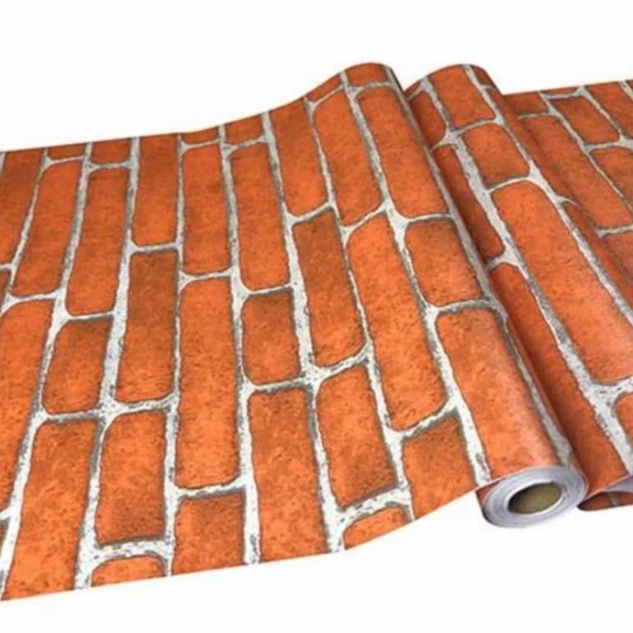 stiker dinding motif bata merah