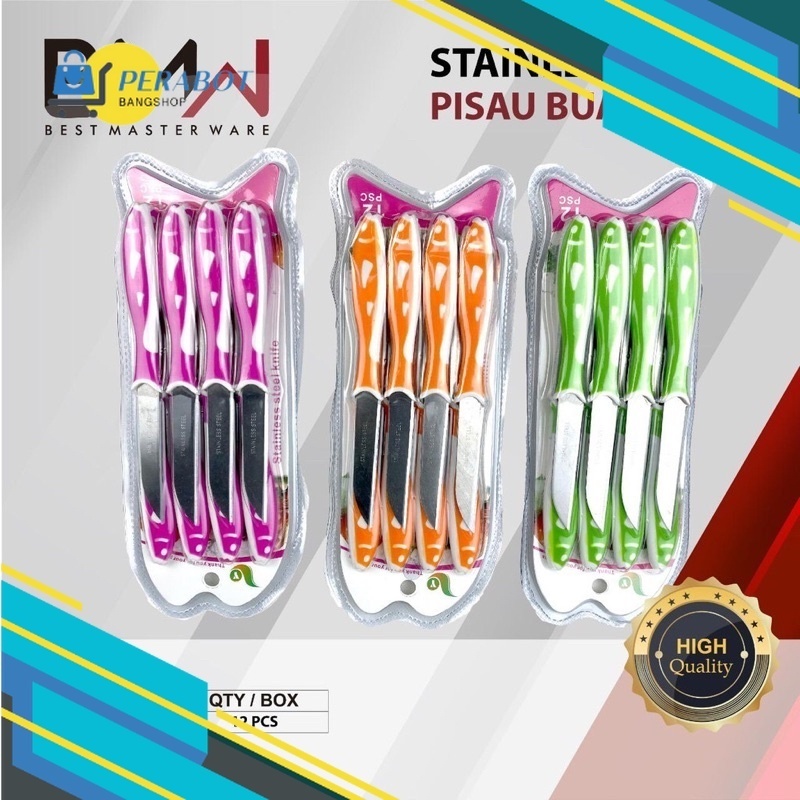 [KB BKS] PISAU BUAH SET 12PCS PISAU IKAN PISAU SAYUR ALAT PEMOTONG SATU SET LENGKAP