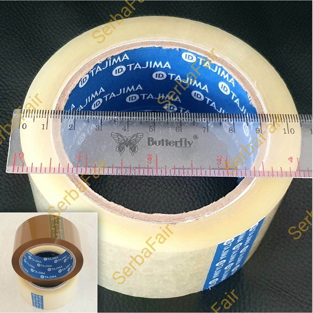 

Lakban Bening / Coklat Tajima Blue Core 2Inch(45mm) 90Yards Murah Top