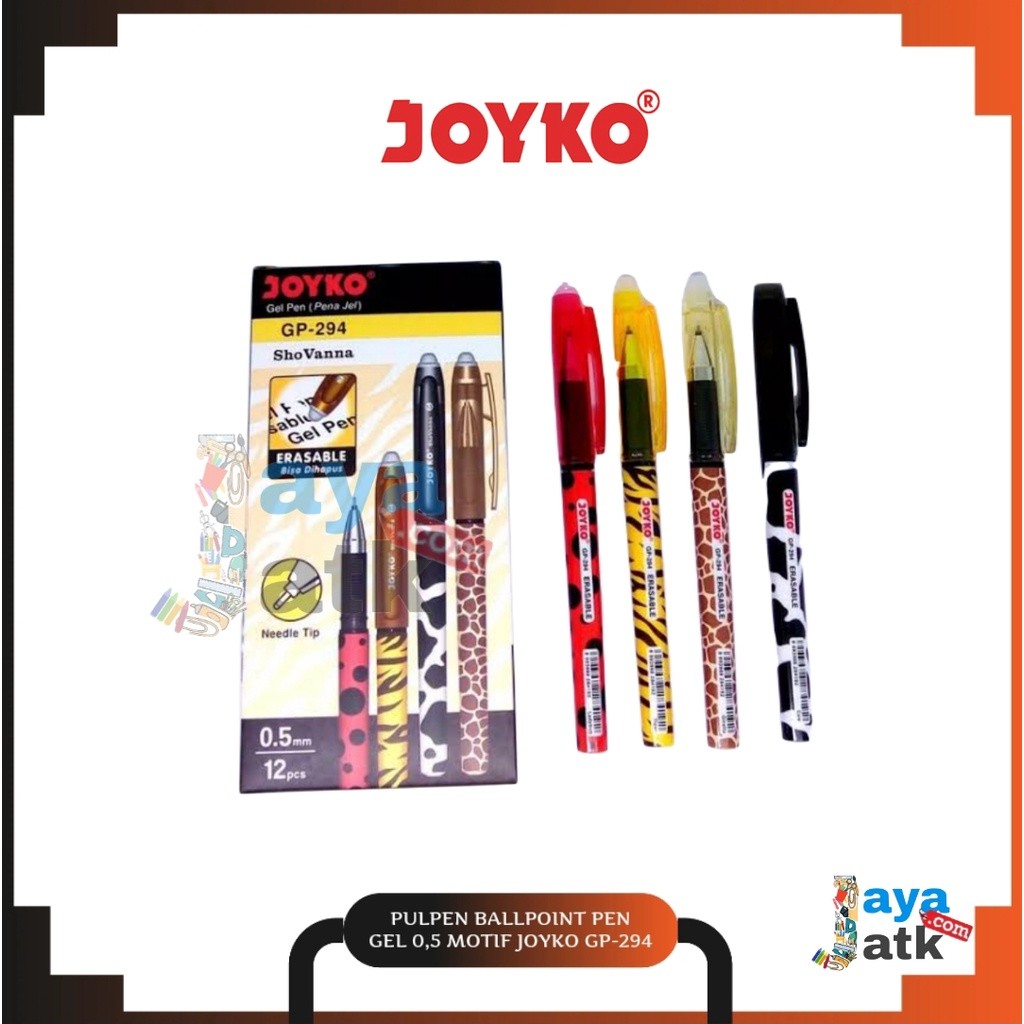 

(PACK) Pulpen Ballpoint Pena Gel 0,5 Motif - Joyko GP-294