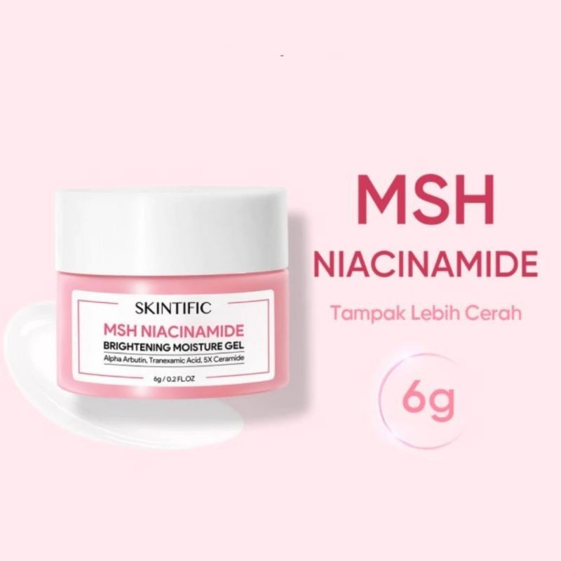 SB [6 Gram Travel Size] SKINTIFIC Glowing Moisturizer Day & Night Cream Moisture Gel with MSH Niacin
