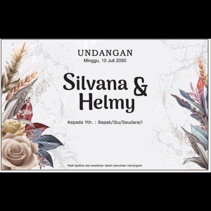 Blangko Undangan Pernikahan ERA BARU / ERBA 2511 COVER