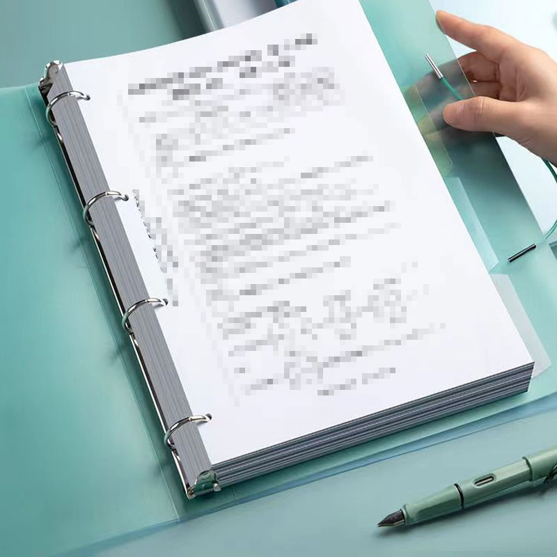 

A4 Binder O-Type Punch Folder 4-Hole Transparent Shell PP Folder Waterproof Test Paper Data Storage Learning Supplies Wholesale