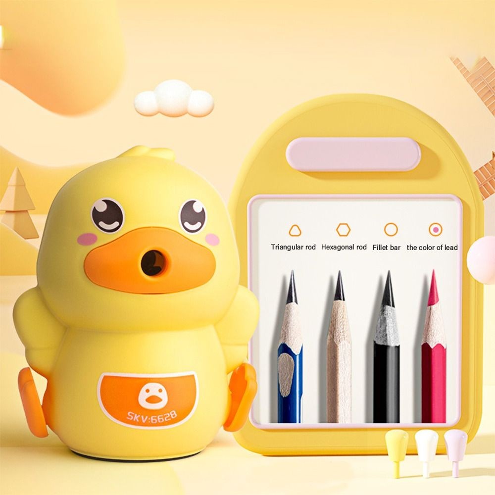 

Creative Cartoon Duck Shaped Pencil Sharpener Adjustable Pencil Sharpener Hand-Cranked Automatically Pencil Sharpener Student