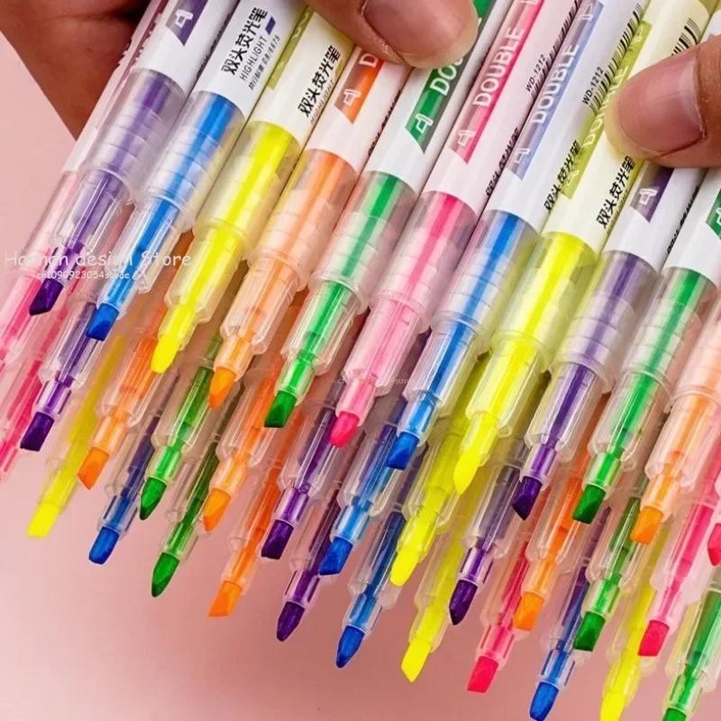 

Ellen Brook 1 Pack Stationery Double Writing Creativity Multicolor Dual-ended Cute Art Marker Graffiti Highlighter