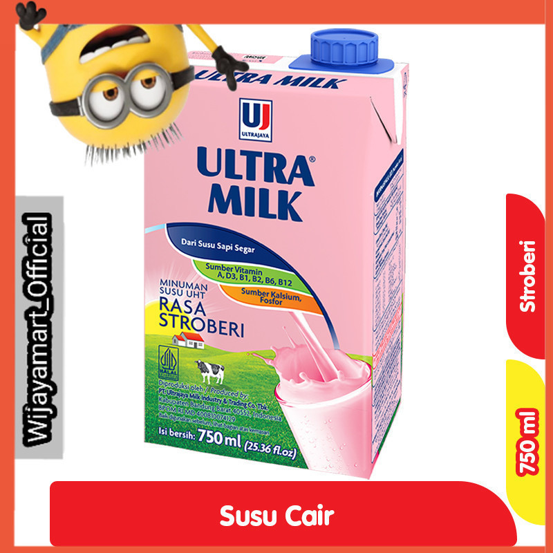 

Ultra Milk Susu UHT Stroberi Kotak 750 ml