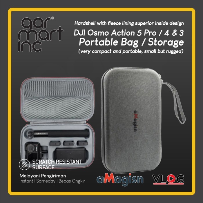 aMagisn Bag Portable for DJI Action 5 PRO 4 3 Tas Medium EVA Hardshell Osmo Camera Case Pocket Slave
