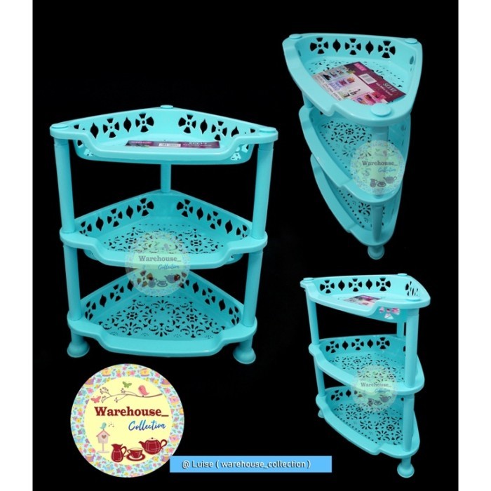 ⭐BISA COD⭐ Rak Mini Sudut Selvi SSN 3 Serbaguna Viola / Rak Plastik Serbaguna  Biru Murah