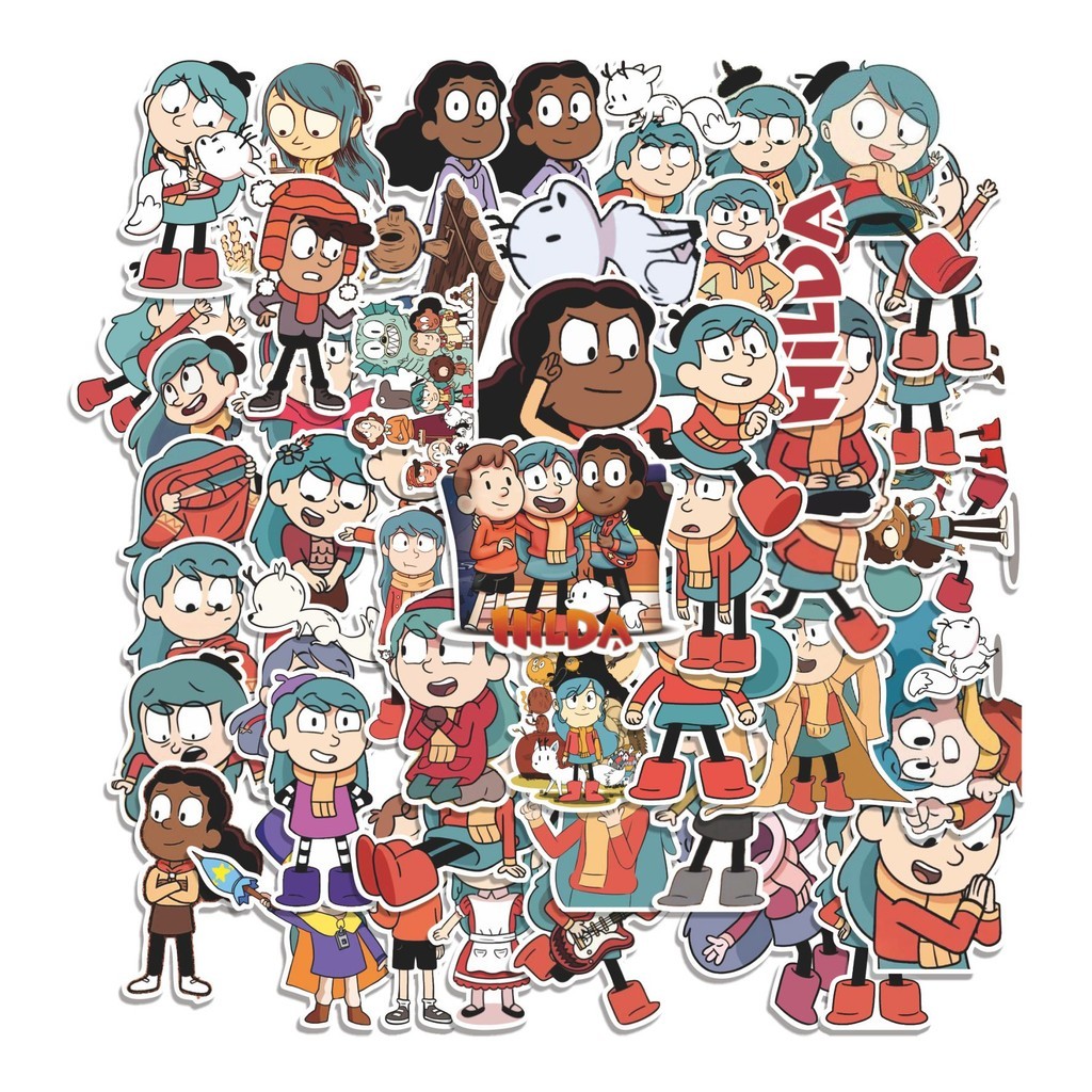

COD 50 Pcs Stiker HILDA CARTOON Lucu Anti Air Untuk Dekorasi Notebook Sepeda Skateboard Handphone