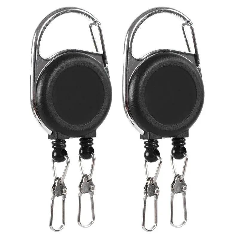 

Creative Double-hook Badge Reels Multi-purpose Retractable Badge Reels Key Ring ID IC Card Holder Outdoor Convenient Hooks