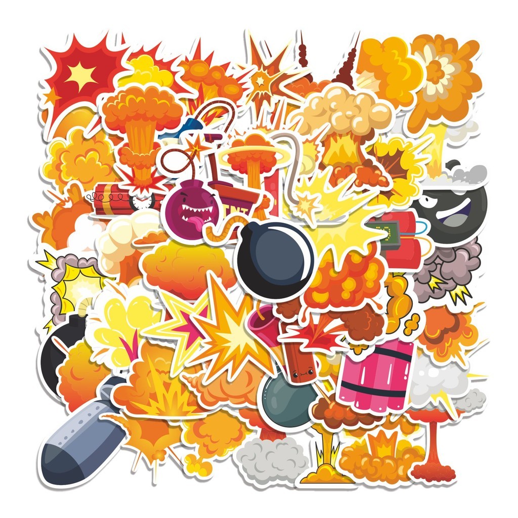 

COD 50 Pcs Stiker Bom Lucu Anti Air Untuk Dekorasi Notebook Sepeda Skateboard Handphone