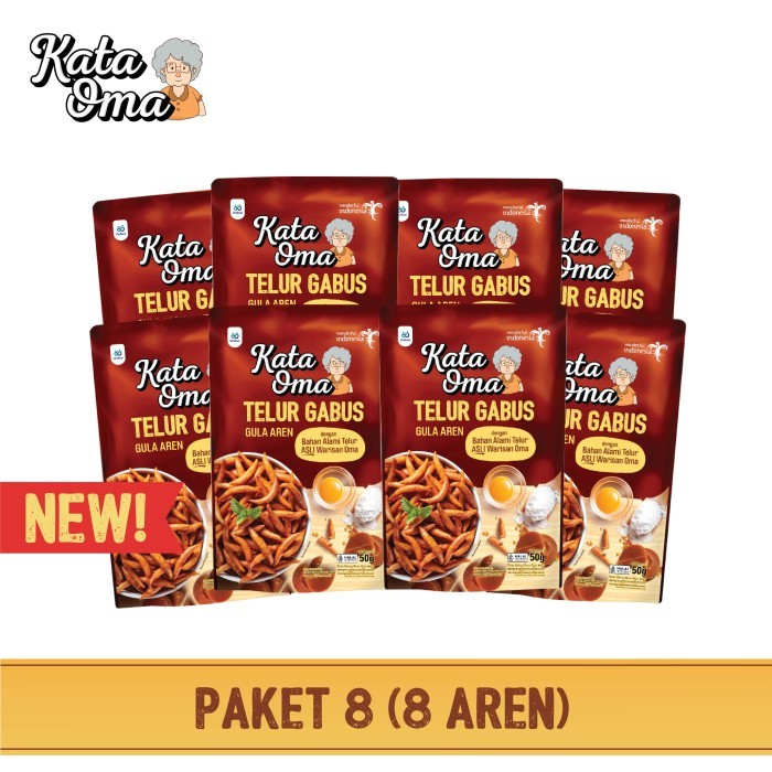 

Paket Isi 8 Kata Oma Telur Gabus Rasa Gula Aren 50 Gr