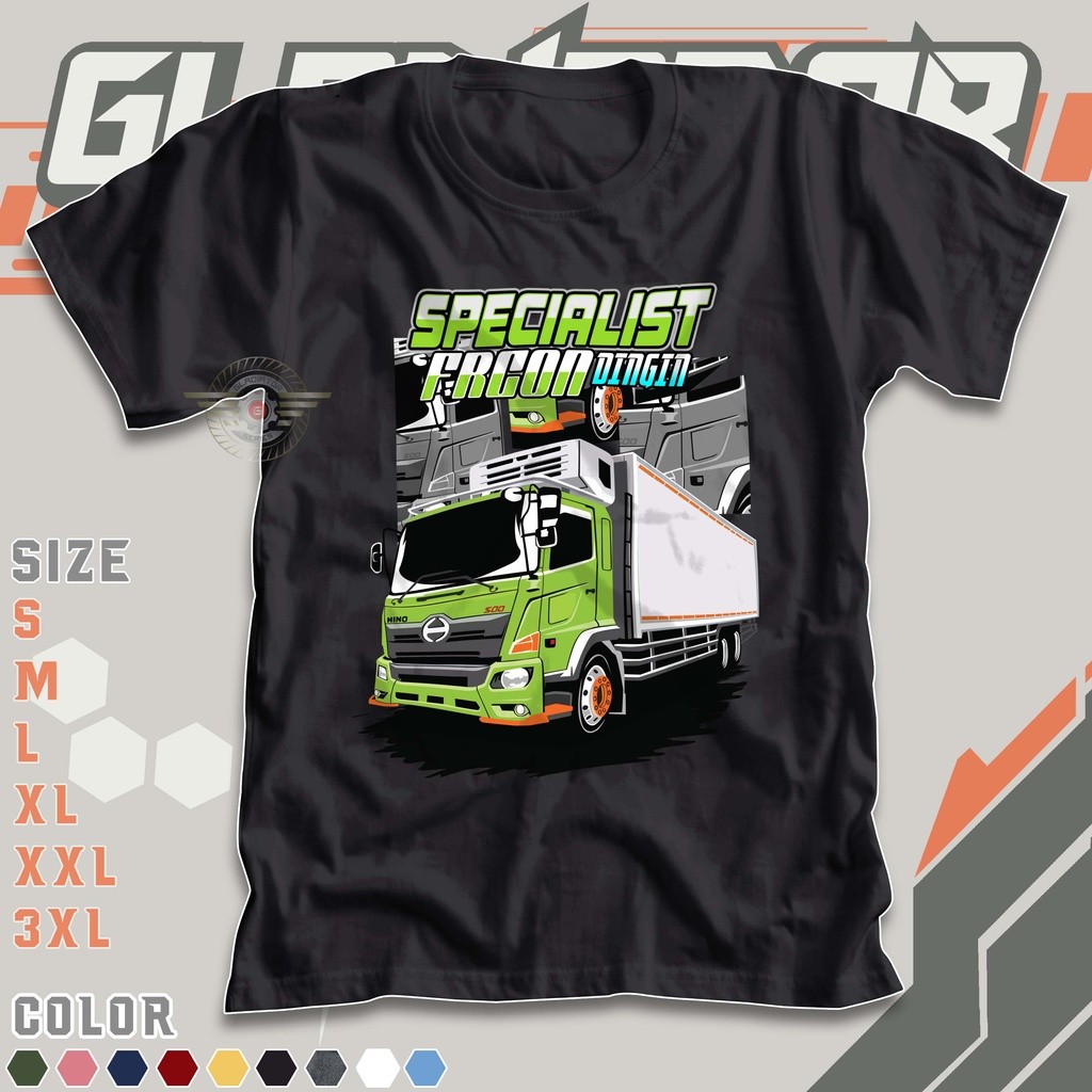 KAOS TRUK HINO SPECIALIST FRCON DINGIN | Baju Truck Oleng Rebecca Series | Driver Muda Indonesia Can