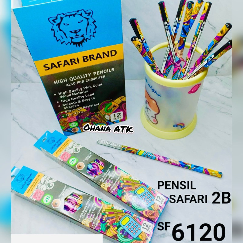 

(1pack) Pensil Pencil SAFARI 6120 MILLENIAL 2B 1 Box 12 Pcs