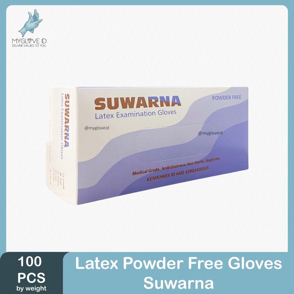 Sarung Tangan Karet Medis Latex Non Powder / Handscoon Powder Free Suwarna