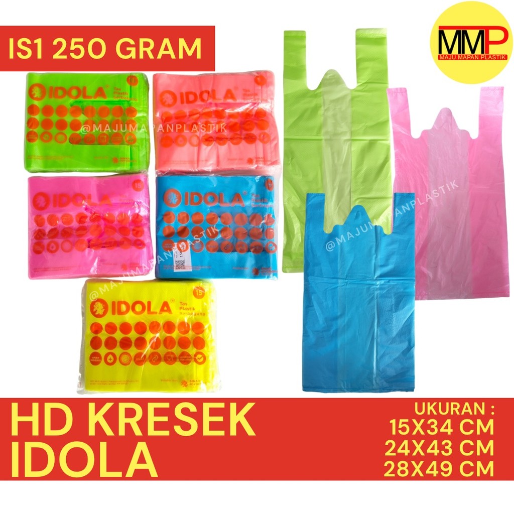 HD KRESEK KANTONG PLASTIK IDOLA WARNA WARNI UKURAN 15 24 28