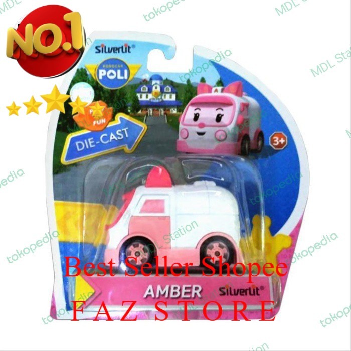 Robocar Poli Silverlit  Amber Diecast Original Toy FAZ Store