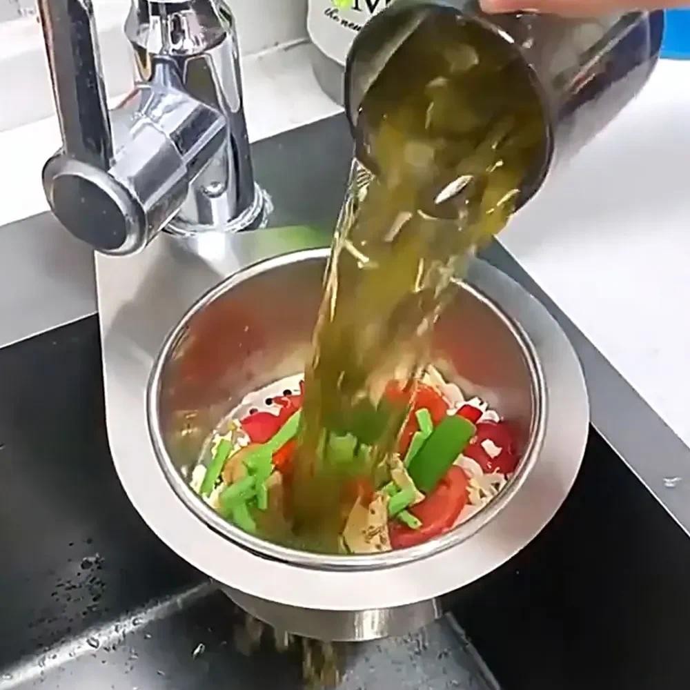 

Stainless Steel Kitchen Swan Sink Strainer Basket Hanging Waste Drain Filter Basket Fruit Vegetable Drainer Sponge Rack Storage