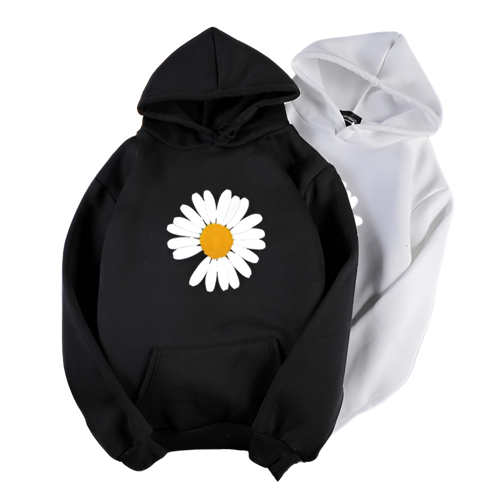 HANASA Sweater Hoodie Wanita Bunga Peaceminusone Print DTF Style Kekinian