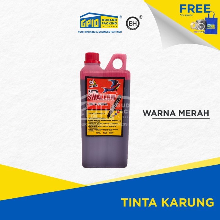 

SWALLOW - Tinta Karung Hitam/ Merah/ Hijau/ Biru/ Violet (FREE Botol) - Hijau