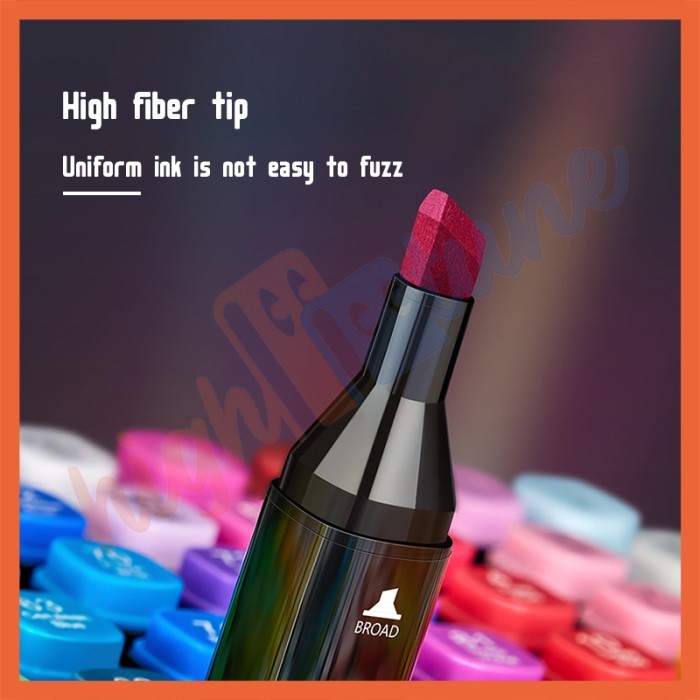 

Hightune Spidol Sketsa Spidol Umum 24/60/80/100/120 Warna Spidol Brush Pen Animation Markers - 60 Warna