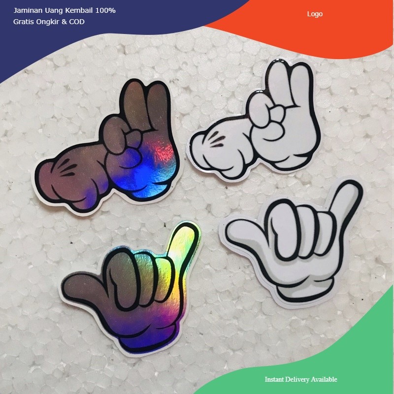 

Stiker Tangan Ritrama dan Hologram Cutting Laminasi Glossy