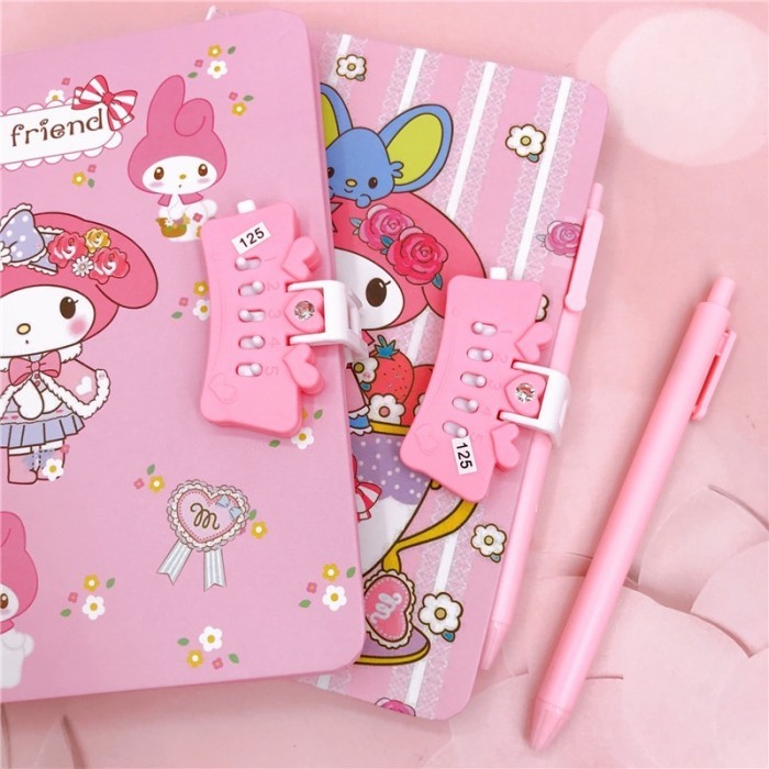 

Cute diary Korean Style bisa di kunci free pulpen lucun buku catatan - Blue Morol