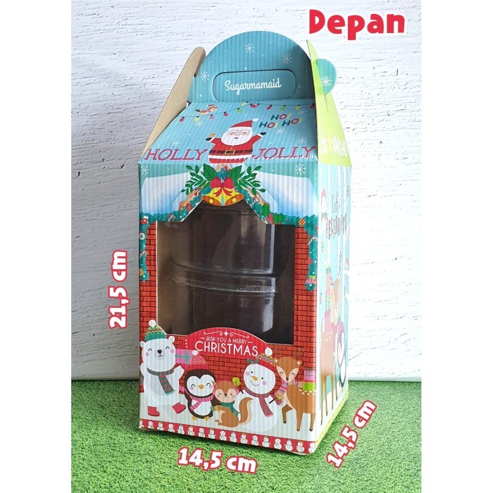 

TP BOX DUS KUKER KUE KERING NATAL HOLLY untuk 3 Toples @500gr isi 5pcs - A (1pak =5pcs)