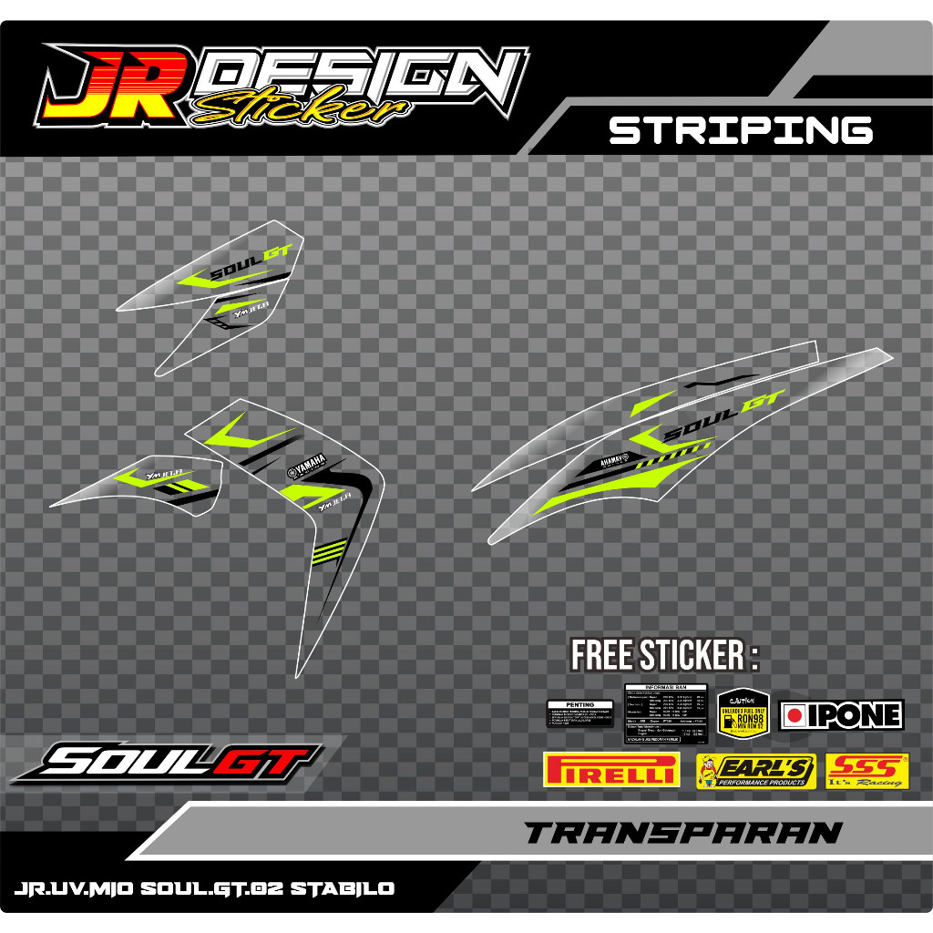 Stiker Transparan Mio Soul GT 115 - Stiker Striping Variasi Mio Soul GT Transparan 02