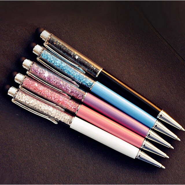 

5 Pcs / Lot Crystal Pen Diamond Ballpoint Pens Stationery Ballpen Caneta Novelty Gift Zakka Office Material School Supplies
