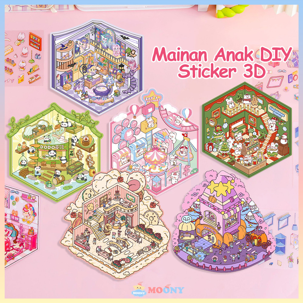 

Moony Stiker 3D Dekorasi Ruangan STICKER Premium Satisfying Decoration Landscaping Creative
