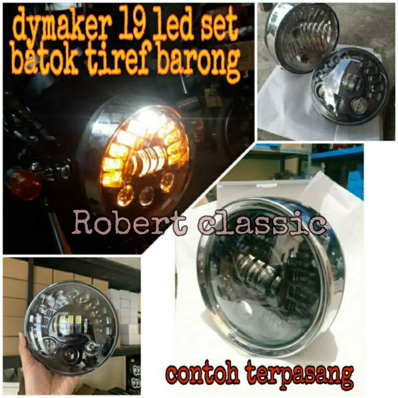 BATOK LAMPU TIREV BARONG HEADLAMP TIGER REVO SET DAYMAKER 7INC 19LED LAMPU DEPAN TIGER REVO