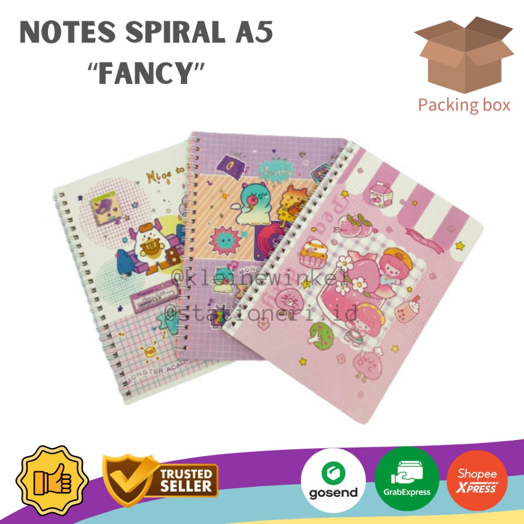 Buku Notes Spiral A5 Fancy