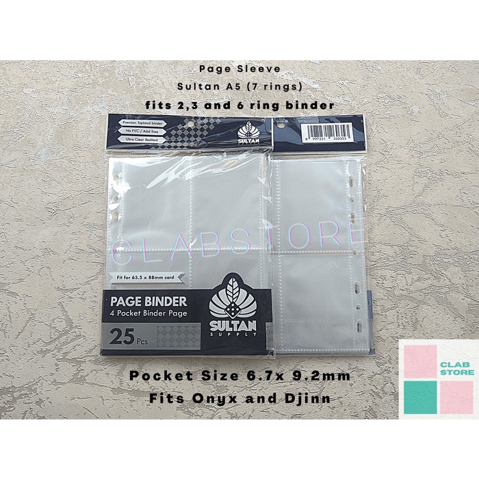 

Sultan A5 4P 8P Page Binder 4 Pocket Ring Album Kpop Sleeve Binder - 1 pak isi 25 pc