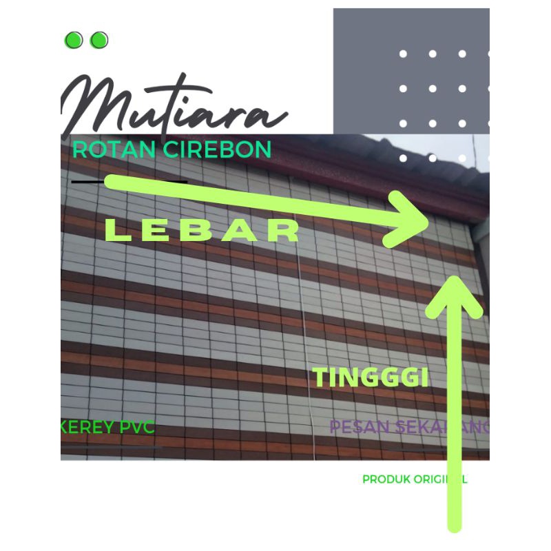 AL11O kerey tirai gulung Outdoor bahan plastik PVC include Tali penggulung