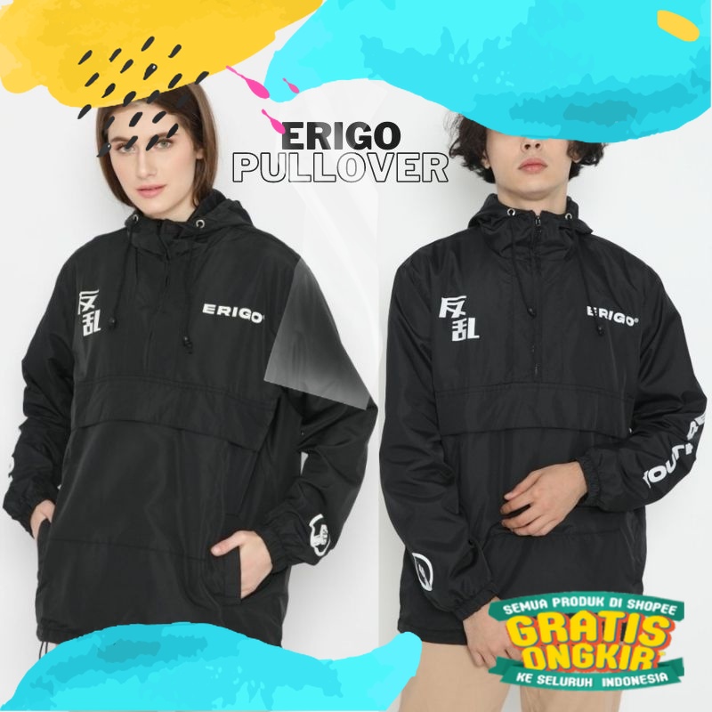 Erigo Jacket Pullover Youth Revolt Terbaru | Jaket Parasut Pullover | Jaket Erigo Apparel |Jaket Pri