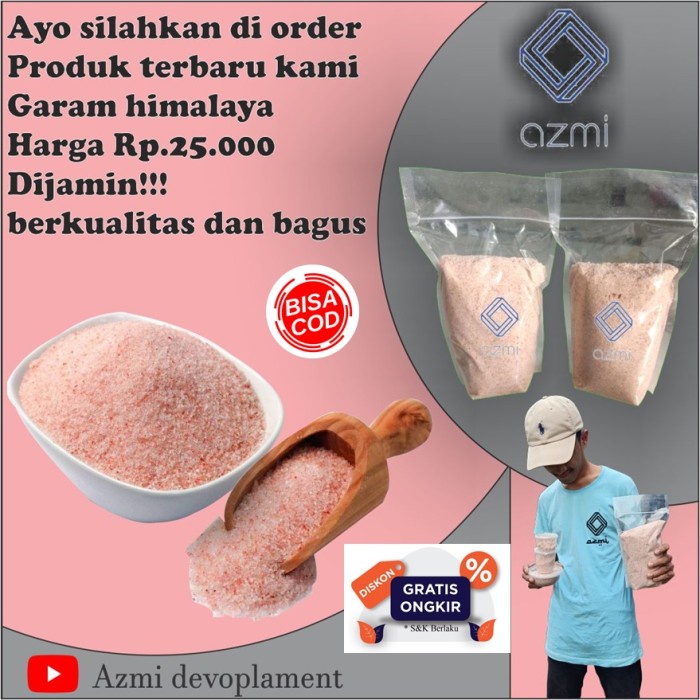 

Bisa COD Himalayan Pink Salt Garam Natural Himalaya Kemasan Repack 1kg 1 Kg