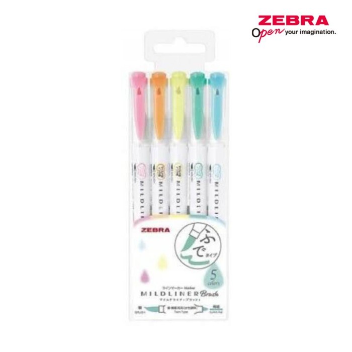 

[New] ZEBRA MILDLINER BRUSH PEN & MARKER DOUBLE ENDED HIGHLIGHT - 5C-