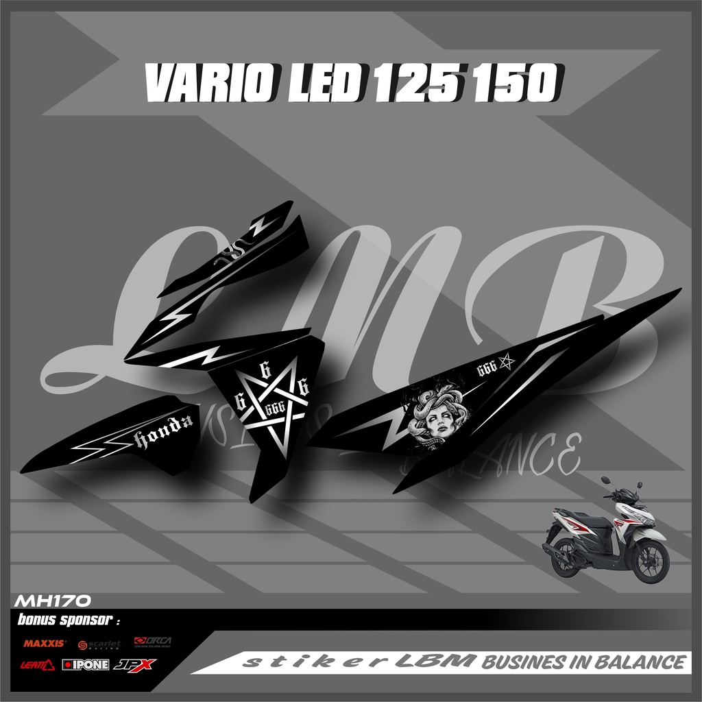 Striping Stiker Vario LED 125/150 Variasi MEDUSA