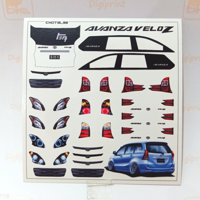 Decal diecast avanza veloz skala 64 tomica hot wheels sticker striping mainan