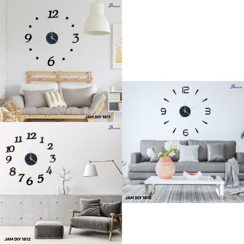JAM DINDING DIY 3D KECIL MINIMALIS TEMPEL TEMBOK ANGKA HIASAN UNIK AESTHETIC