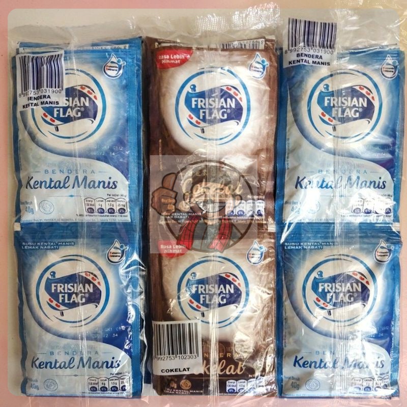 

Frisian Flag Bendera Renceng Putih/Coklat isi 6 sachet 38gr