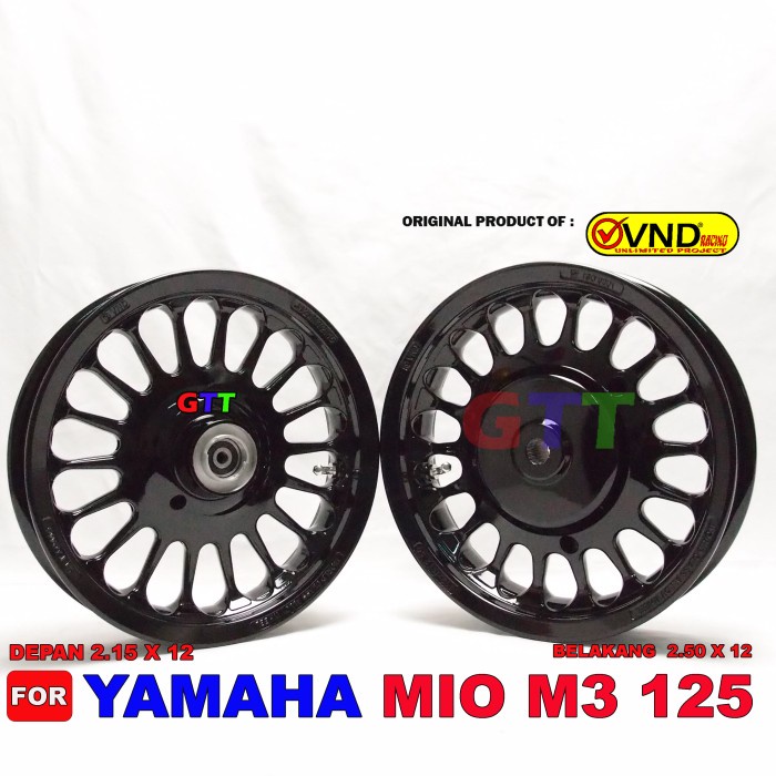 VELG RACING VND ROULLETE RING 12 MIO M3, SOUL GT125, FINO 125, MIO Z - BLACK GLOSSY