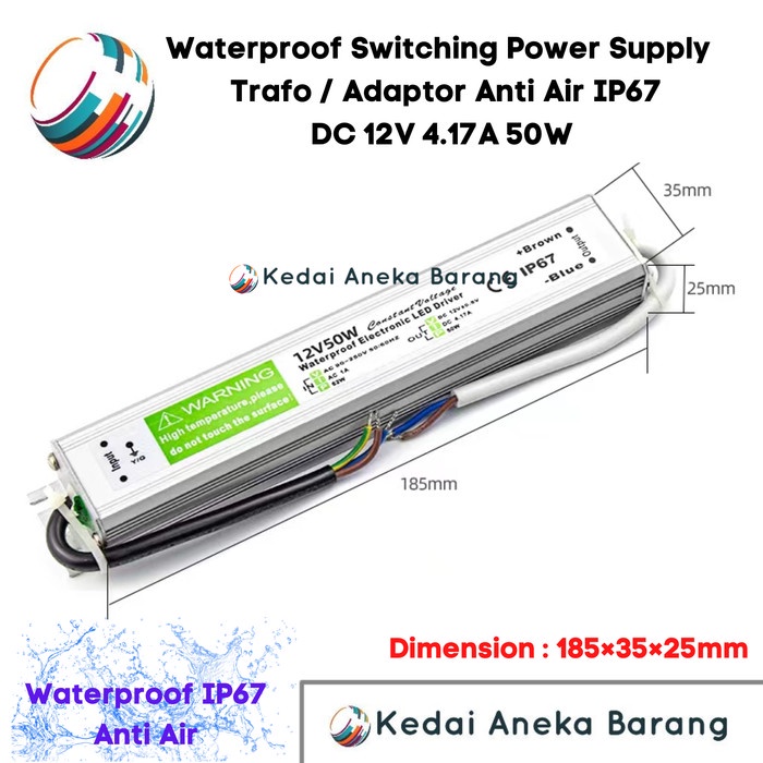 Waterproof Power Supply Trafo Adaptor LED Driver Outdoor IP67 12V 50W GT27
