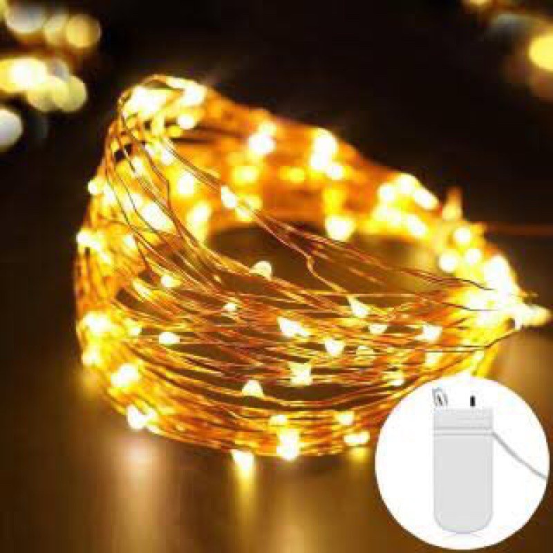 LAMPU LED KAWAT BATERAI 1 Meter Warmwhite Best Seller