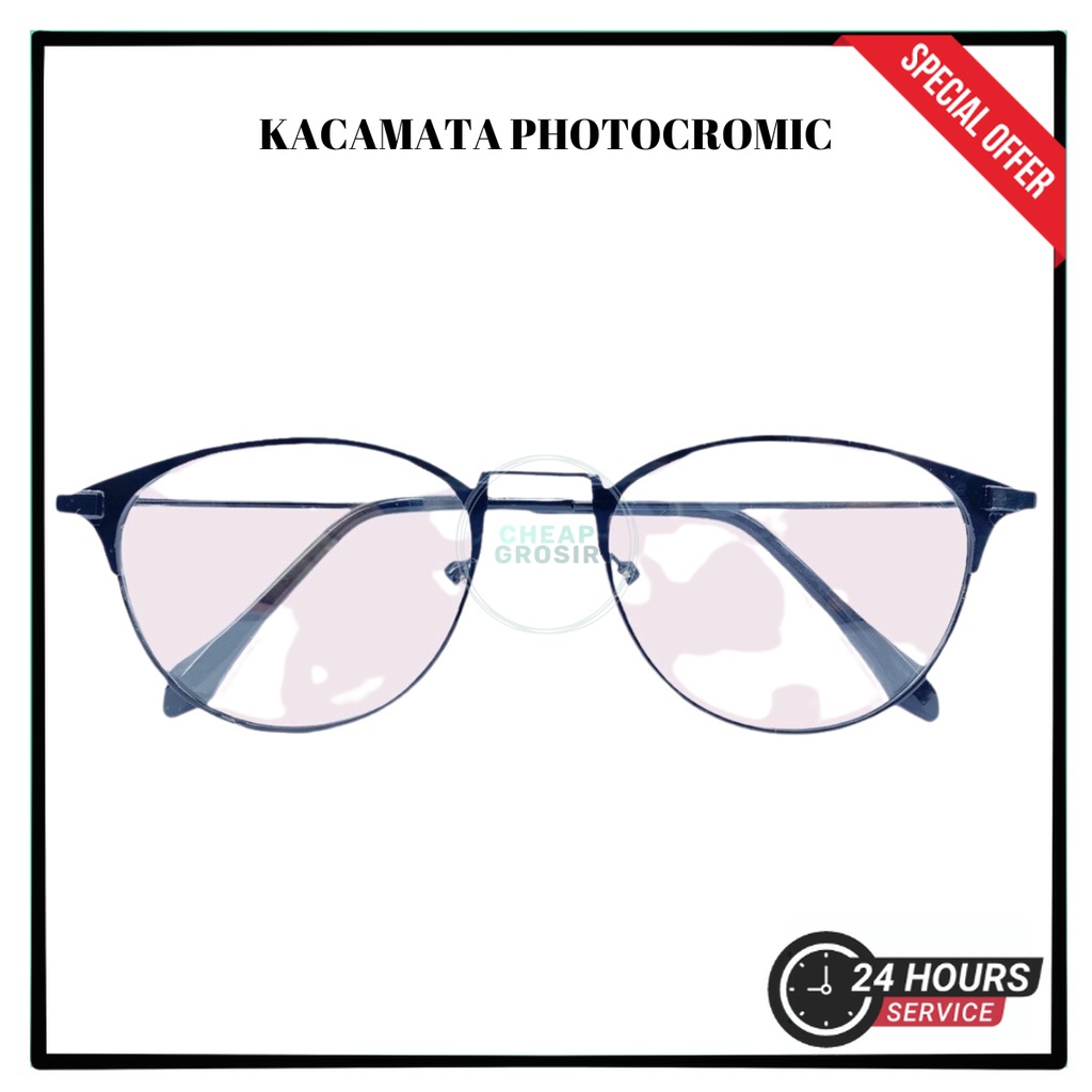 Kacamata Photocromic 6492 Kaca Mata Wanita Pria Anti Silau Sunglasses Korean Style Photochromic Mura