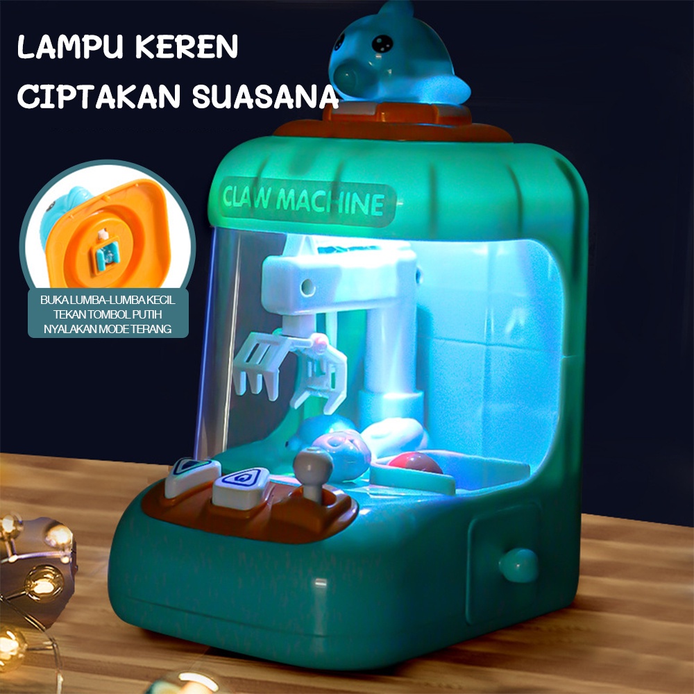 Tatajoy Mesin Capit Mini Mainan Mesin Capit Dengan Musik Dan Lampu Mainan Claw Game Anak Edukasi Permainan Doll