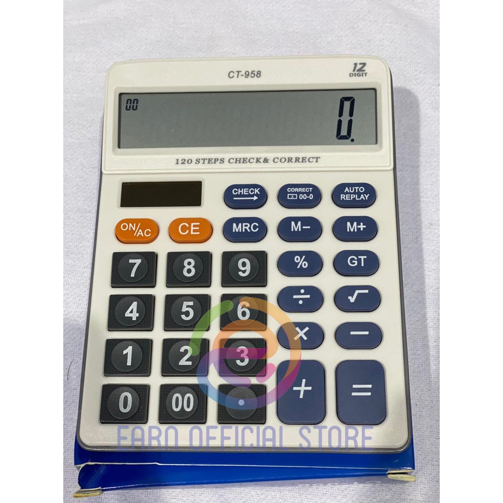 

KALKULATOR DAGANG CT-958 12 DIGIT SOLAR AKTIF DUAL POWER