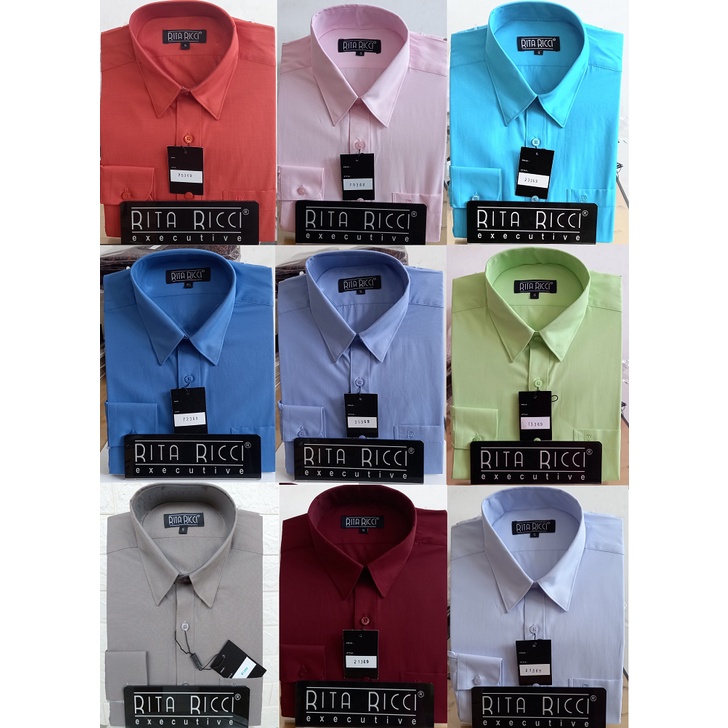 Kemeja Pria RITA RICCI Polos Lengan Panjang Slim Fit